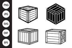 Wooden Packaging Box SVG, Wooden Packaging Box Clipart Product Image 1