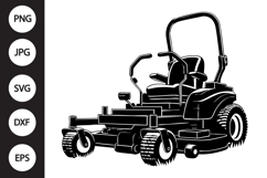 Zero Turn Lawn Mower Silhouette SVG Product Image 1