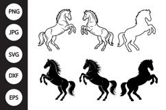 Rearing Horse SVG, Rearing Horse Clipart Product Image 1