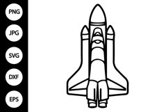 Outline Space Shuttle SVG, Coloring Page Product Image 1