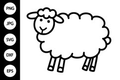 Outline Doodle Sheep SVG, Coloring Page Product Image 1