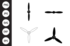 Airplane Propeller SVG, Airplane Propeller Clipart Product Image 1