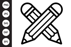 Crossed Pencils SVG Product Image 1
