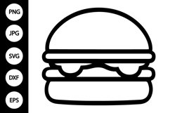 Outline Cheeseburger SVG, Coloring Page Product Image 1