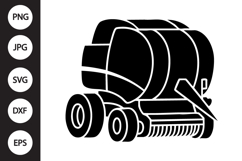 Round Baler Silhouette SVG Product Image 1
