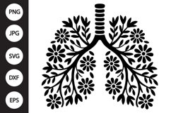 Floral Lungs SVG Product Image 1