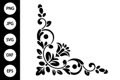 Floral Corner Frame SVG Product Image 1