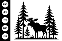 Moose in Forest SVG Product Image 1