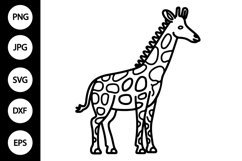 Outline Doodle Giraffe SVG, Coloring Page Product Image 1