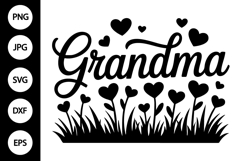 Grandma with Hearts SVG Product Image 1
