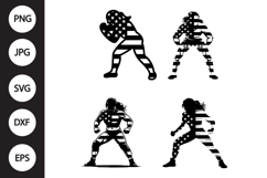 Female Wrestler American Flag SVG Product Image 1