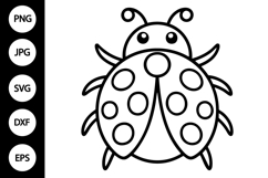 Ladybug Outline SVG, Coloring Page Product Image 1