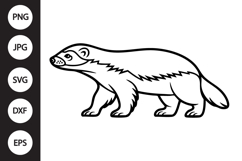Honey Badger Outline SVG, Coloring Page Product Image 1