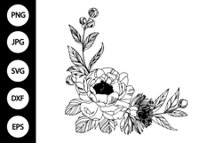 Floral Corner Frame SVG Product Image 1