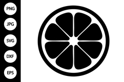 Lemon Slice Silhouette SVG Product Image 1