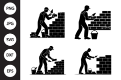 Bricklayer SVG, Bricklayer Clipart Product Image 1