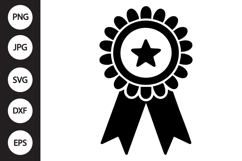 Award Ribbon Silhouette SVG Product Image 1