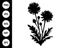 Silhouette Aster Flower SVG Product Image 1