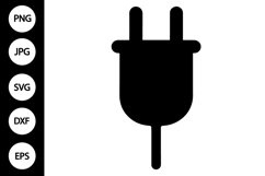 Silhouette Electric Plug SVG Product Image 1