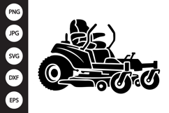 Zero Turn Lawn Mower Silhouette SVG Product Image 1