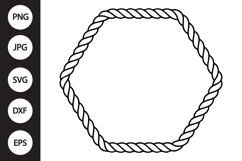 Rope Hexagon Frame SVG Product Image 1