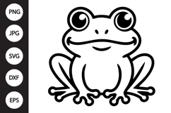 Frog Outline SVG, Coloring Page Product Image 1