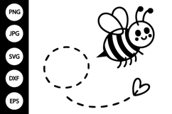 Bee with Dotted Line SVG Product Image 1