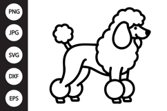 Poodle Dog Outline SVG, Coloring Page Product Image 1