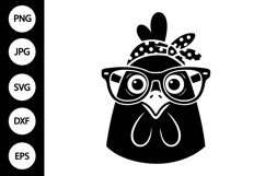 Funny Chicken Silhouette SVG Product Image 1