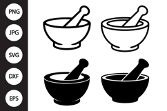 Mortar And Pestle SVG, Mortar And Pestle Clipart Product Image 1