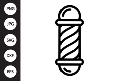 Barber Pole Outline SVG, Coloring Page Product Image 1
