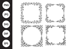Floral Frame SVG, Floral Frame Clipart Product Image 1