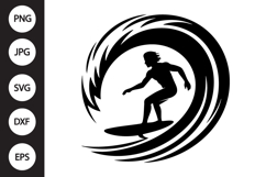 Surfer Riding Wave SVG Product Image 1