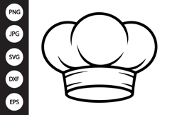 Chef Hat Outline SVG, Coloring Page Product Image 1