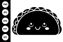 Kawaii Taco Silhouette SVG Product Image 1