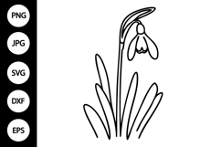 Outline Snowdrop Flower SVG Product Image 1