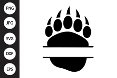 Bear Paw Monogram SVG Product Image 1