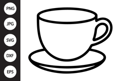 Coffee Mug Outline SVG, Coloring Page Product Image 1