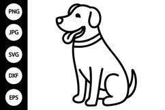 Outline Doodle Dog SVG, Coloring Page Product Image 1