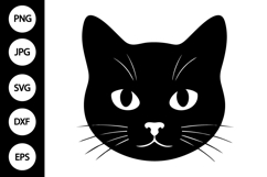 Black Cat Face SVG Product Image 1