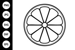 Lemon Slice Outline SVG, Coloring Page Product Image 1