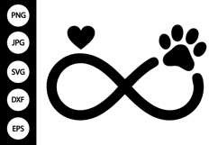 Infinity Symbol with Paw Print SVG Product Image 1