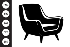 Modern Lounge Chair Silhouette SVG Product Image 1
