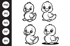 Cute Baby Duckling SVG, Cute Baby Duckling Clipart Product Image 1