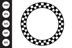 Checkered Circle Frame SVG Product Image 1