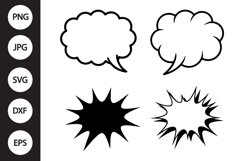 Comic Speech Bubble SVG, Comic Speech Bubble Clipart Product Image 1