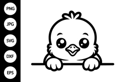 Chick Peeking SVG, Chick Silhouette SVG Product Image 1
