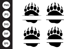 Bear Paw Monogram SVG, Bear Paw Monogram Clipart Product Image 1