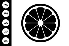Lemon Slice Silhouette SVG Product Image 1