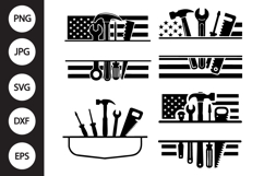 Split Monogram Repair Tools SVG Product Image 1